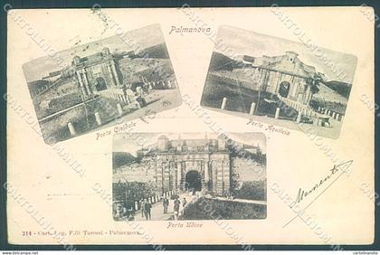 Udine Palmanova Porta Udine Cividale Aquileia PIEGHINA cartolina JK4260