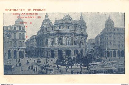 Italy Ristorante de Ferrari Genova Genoa Advertising Trams Square postcard