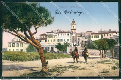 Imperia Bordighera Città Alta Uomini con Muli cartolina RB6106