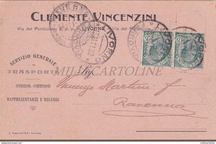 LIVORNO - Clemente Vincenzini, Trasporti, Cartolina 1911