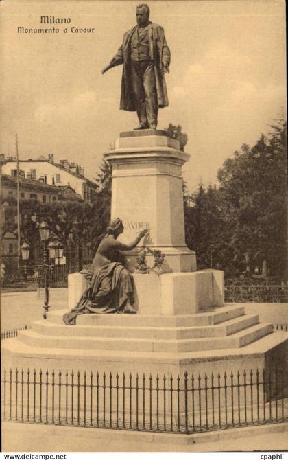 Italie Italie Milano CPA Monumento a Cavour