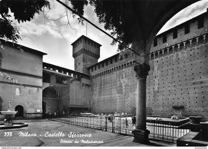 Italy Milano Milan Castello Sforzesco Castle RPPC vintage postcard