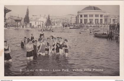 MILANO - Lido Milano, Luna Park, Piscina, Foto Cartolina
