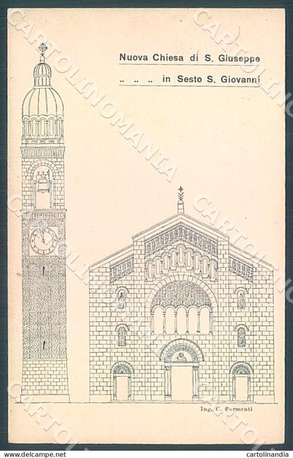 Milano Sesto San Giovanni Chiesa San Giuseppe Ing Formenti cartolina JK7175