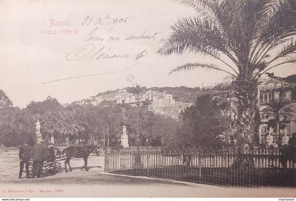 Cartolina - Napoli - Piazza Vittoria - 1906