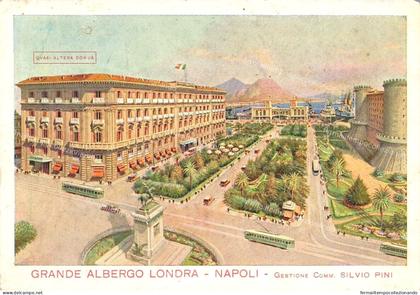 do520 cartolina napoli,grande albergo londra