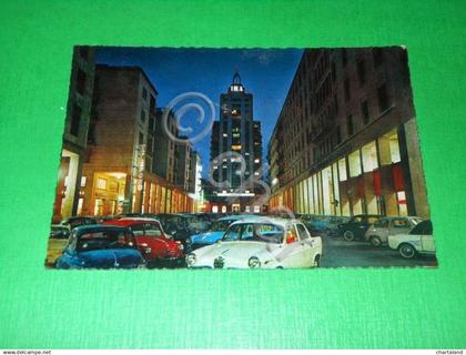 Cartolina Palermo - Piazzale Ungheria - Grattacielo - Notturno 1967