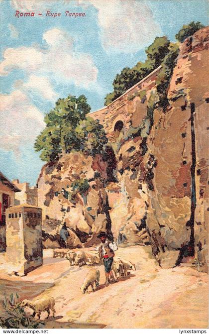 Italy Roma Rome Rupe Tarpea Shepherd Sheep vintage postcard