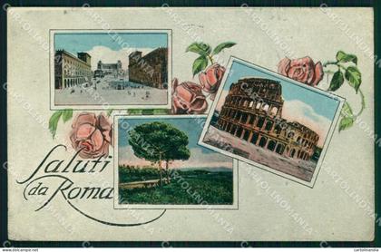 Roma Città Saluti da Monumenti cartolina MX1643