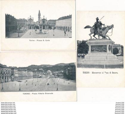 LOT 3 cartes de TORINO  ( recto verso )