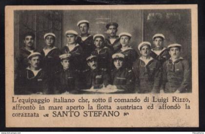 1 Guerra Mondiale Cartolina Equipaggio Luigi Rizzo Santo Stefano impresa di Premuda