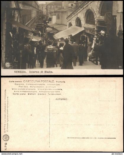 Cartolina Venedig Venezia Venedig - Inneres der Rialtobrücke 1905