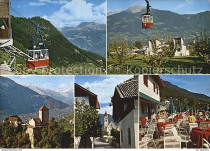 Dorf Tirol Berg und Talstation Hochmut Seilbahn Schloss und Dorf