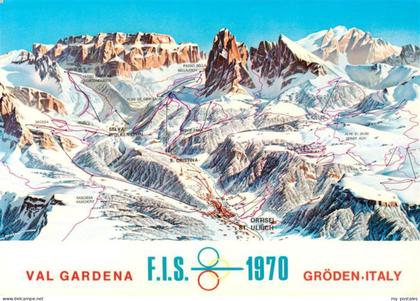 Groeden St Ulrich-Groeden Suedtirol IT uebersichtskarte Skigebiet Skiweltmeister