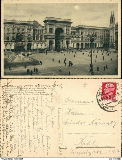 Mailand Milano Galleria Vittorio Emanuele, Platz mit Denkmal 1939
