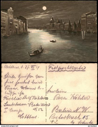 Venedig Venezia Mondnacht in Venedig mit Santa Maria della Salute 1914