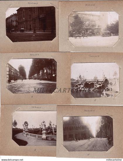 TORINO: 6 piccole foto primo '900 - Strade, Piazze, Tram