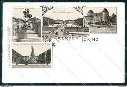 Torino Città Ricordo Gruss Monumento Carlo Alberto Piazze Foto cartolina RT3491