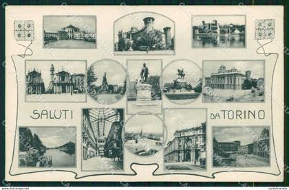 Torino Città Saluti da Piazze Monumenti Brunner 4714 cartolina MZ6621