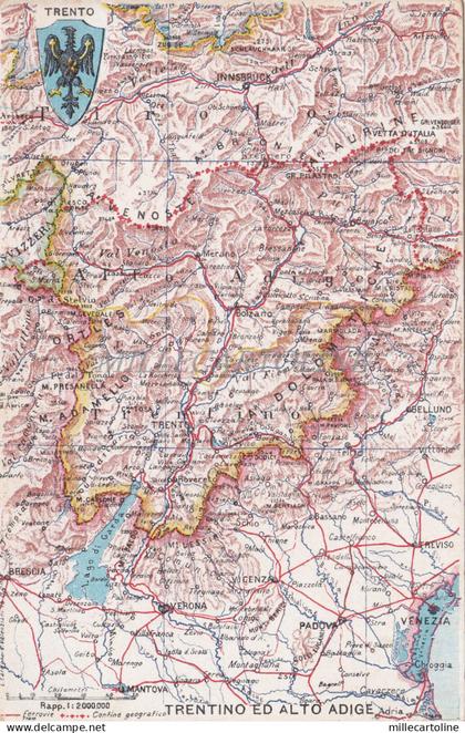 TRENTINO ED ALTO ADIGE - Mappa Ed. Cardone Valenziani
