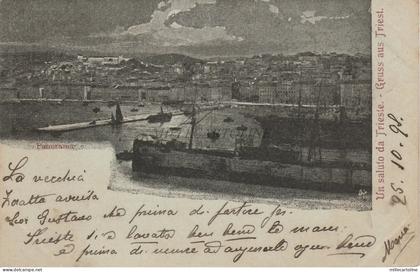 GRUSS AUS TRIEST TRIESTE - Panorama 1898 Cartolina