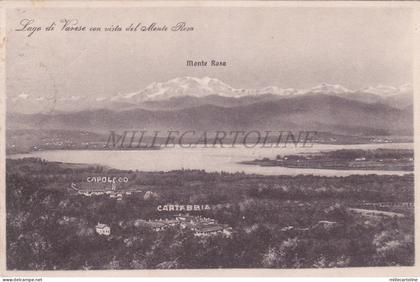 VARESE - Lago con Vista del Monte Rosa, Capolago Cartabbia Cartolina 1925