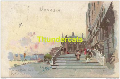 CPA LITHO VENICE VENEZIA ILLUSTRATEUR ARTIST SIGNED AQUARELLE DALLA RIVA DEGLI SCHIAVONI