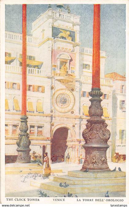 Italy Venice Venezia The Clock Tower vintage postcard
