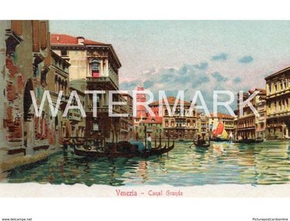 VENEZIA CANAL GRANDE OLD COLOUR  ART POSTCARD VENICE ITALY