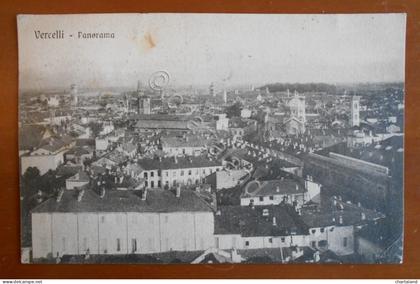 Cartolina Vercelli - Panorama - 1918