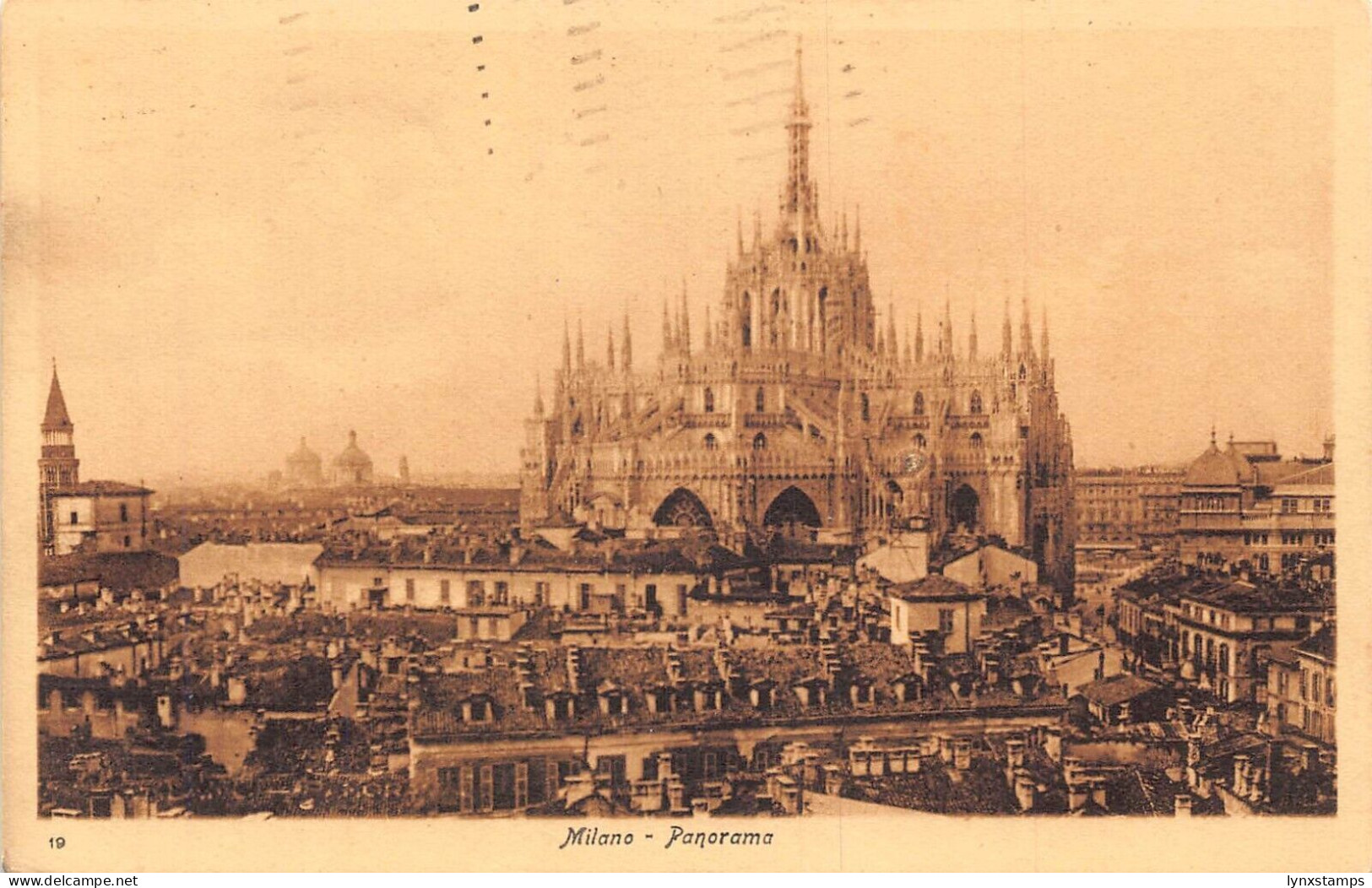 Italy 1931 Milan Milano Panorama vintage postcard