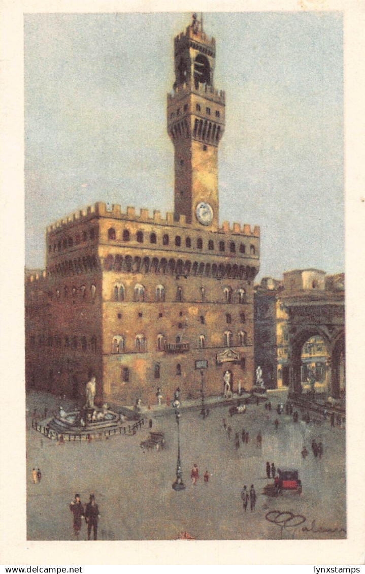 Italy 1934 Firenze Florence Square of the Signoria Old Palace  postcard