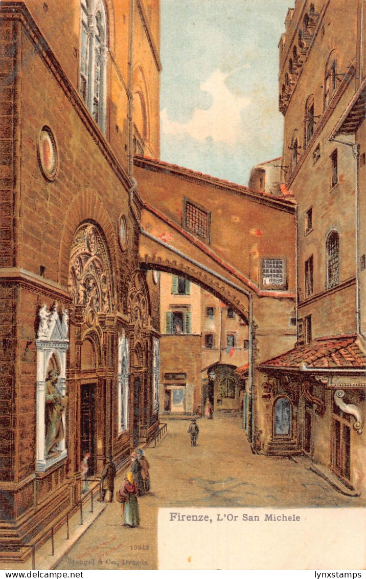 Italy Firenze Florence L'Or San Michele vintage postcard