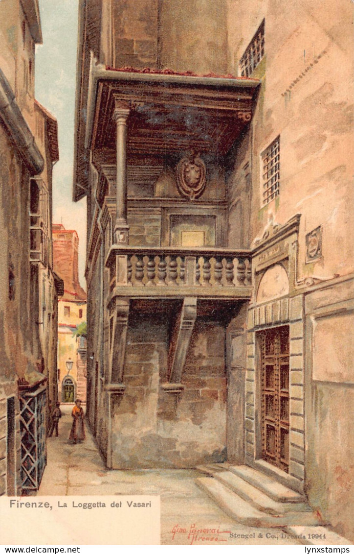 Italy Firenze Florence La Loggetta del Vasari  vintage postcard