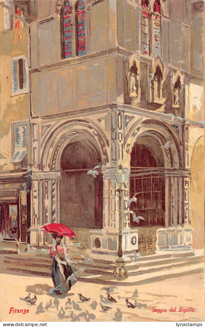 Italy Firenze Florence Loggia del Bigallo vintage postcard B994