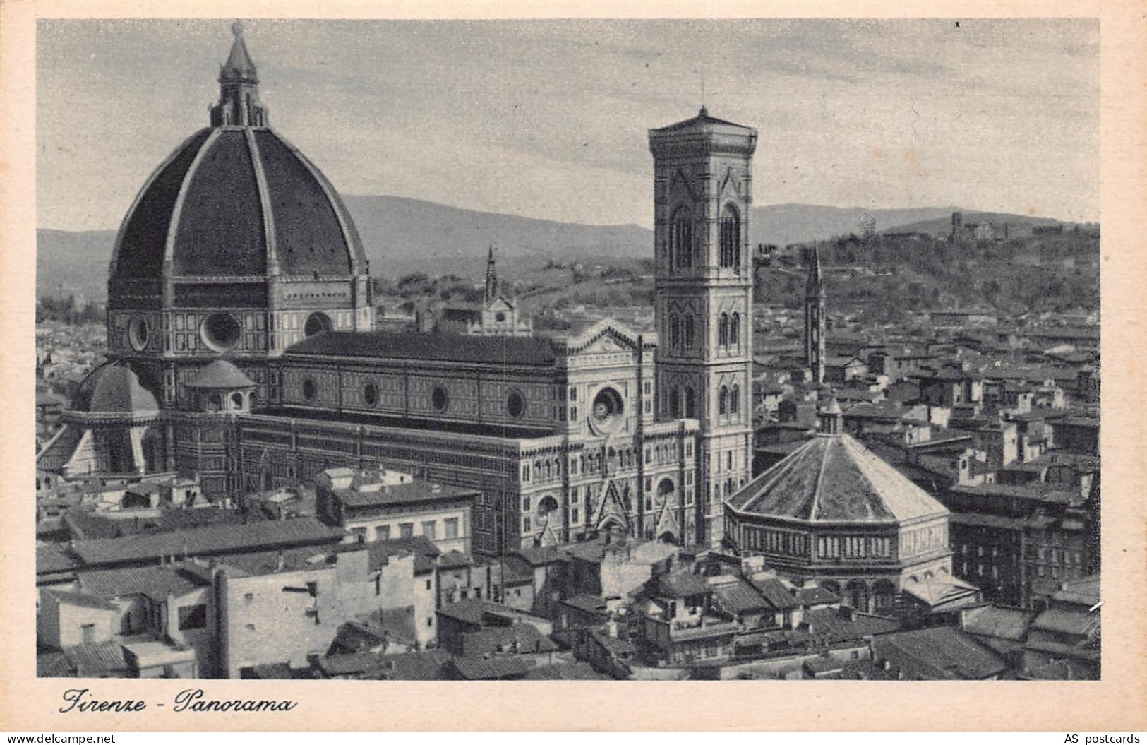 Italy Firenze Florence Panorama vintage postcard B791