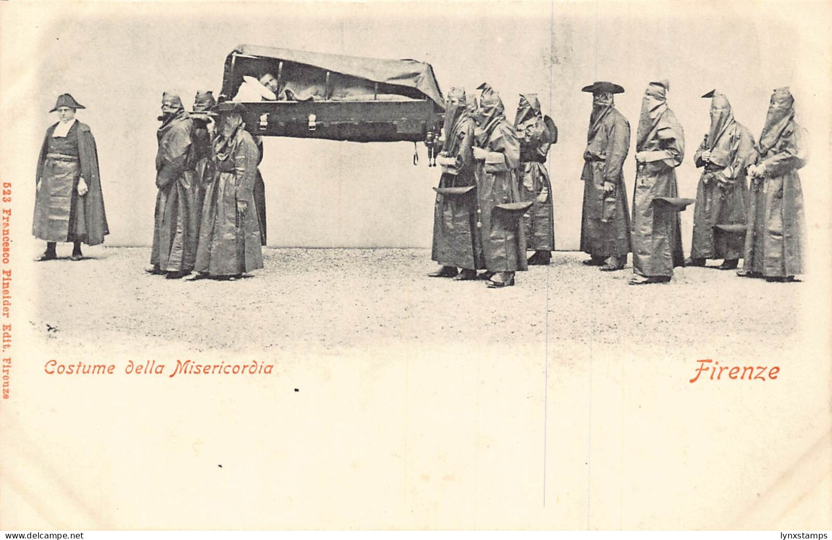 Italy Florence Firenze Costume della Misericordia Monks Uniforms postcard