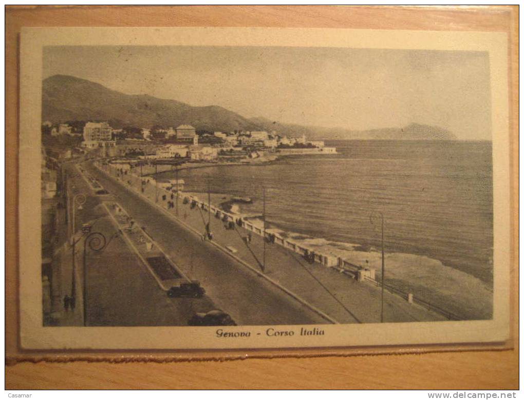 ITALY Genova corso San Pier d'Arena cancel 1949 to Sweden Genoa card Italia