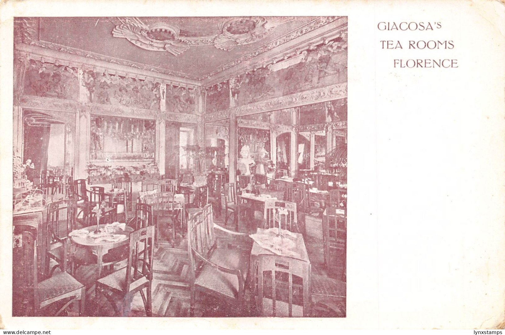 Italy Giacosa's Tea Rooms Florence Firenze vintage postcard