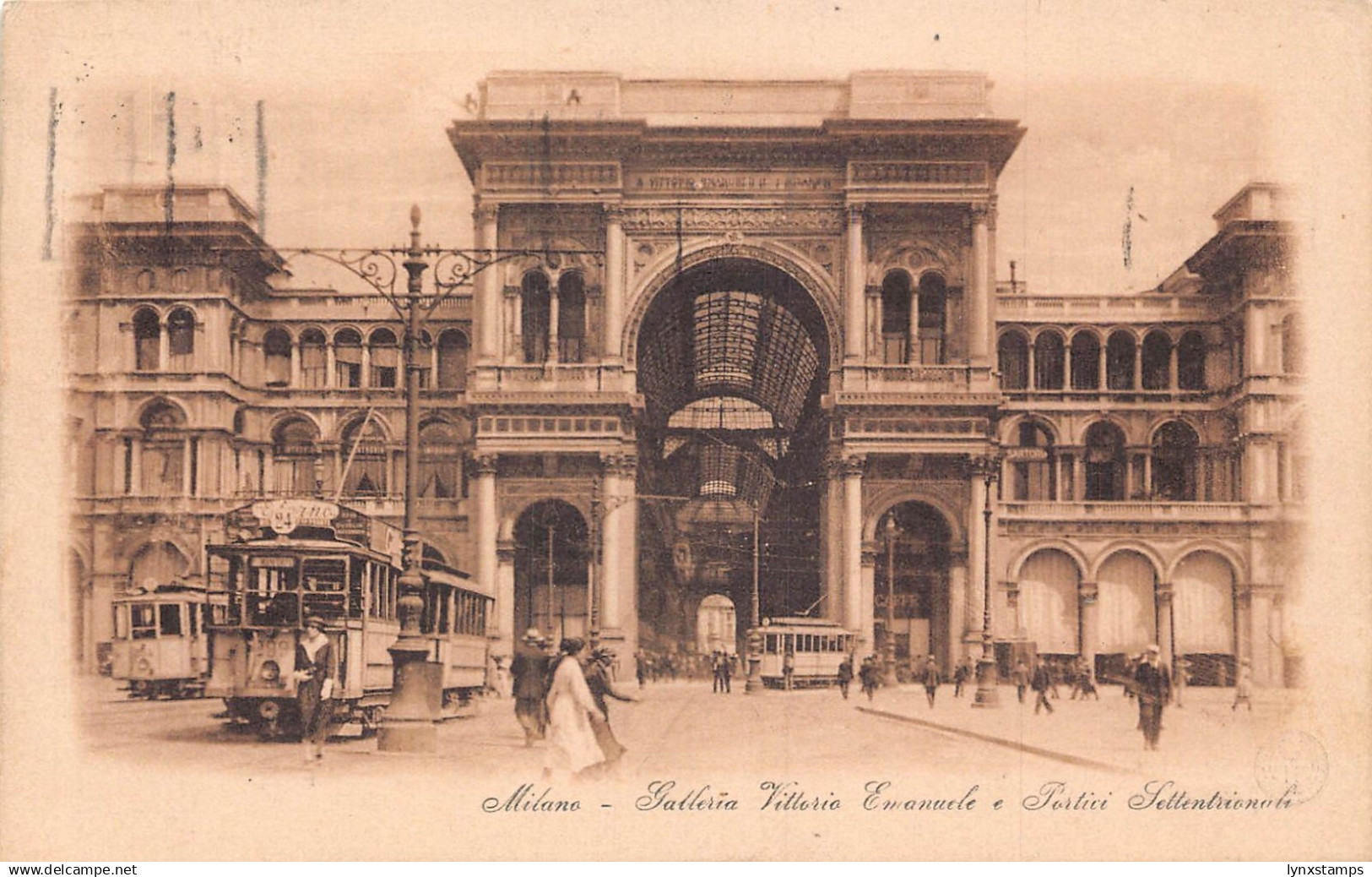 Italy Milano Milan 1927 Galleria Vittorio Emanuele Portici Settentriona postcard
