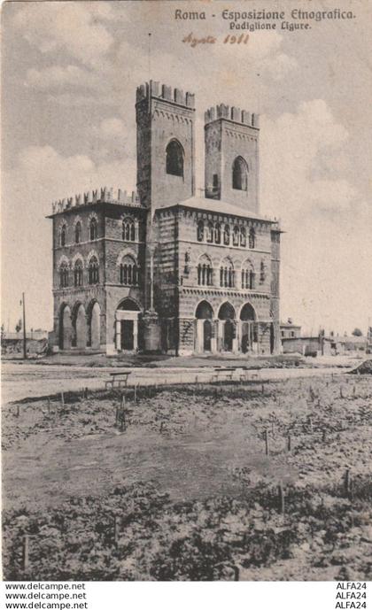 CARTOLINA ROMA ESPOSIZIONE ETNOGRAFICA PADIGLIONE LIGURE 1912 (ZP4144