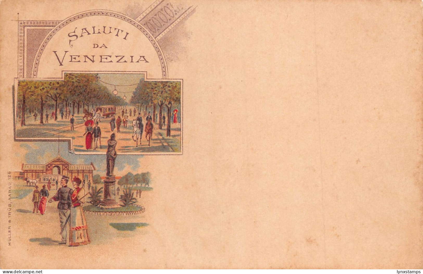 Italy Saluti da Venezia Venice early vintage postcard