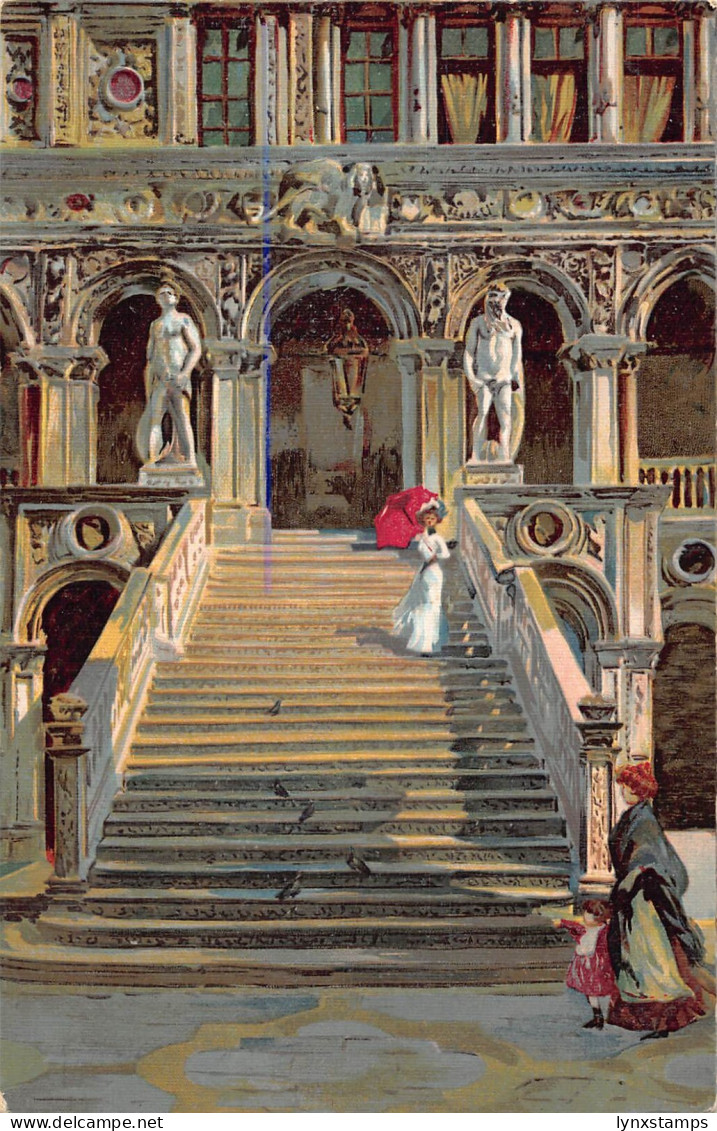Italy Scalone dei Giganti  Venice Venezia vintage postcard