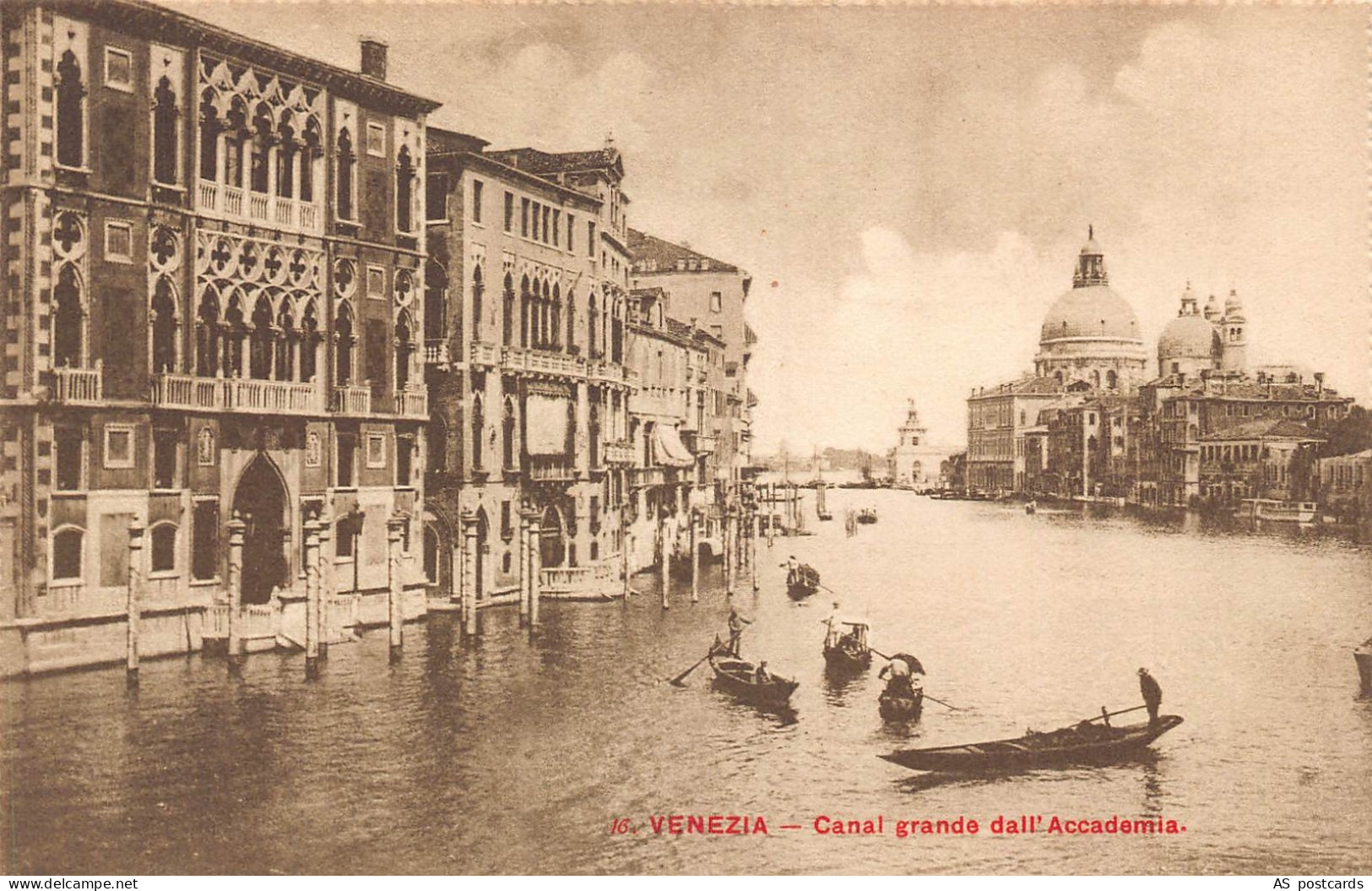 Italy Venezia Venice Canal Grande dall'Accademia postcard B789