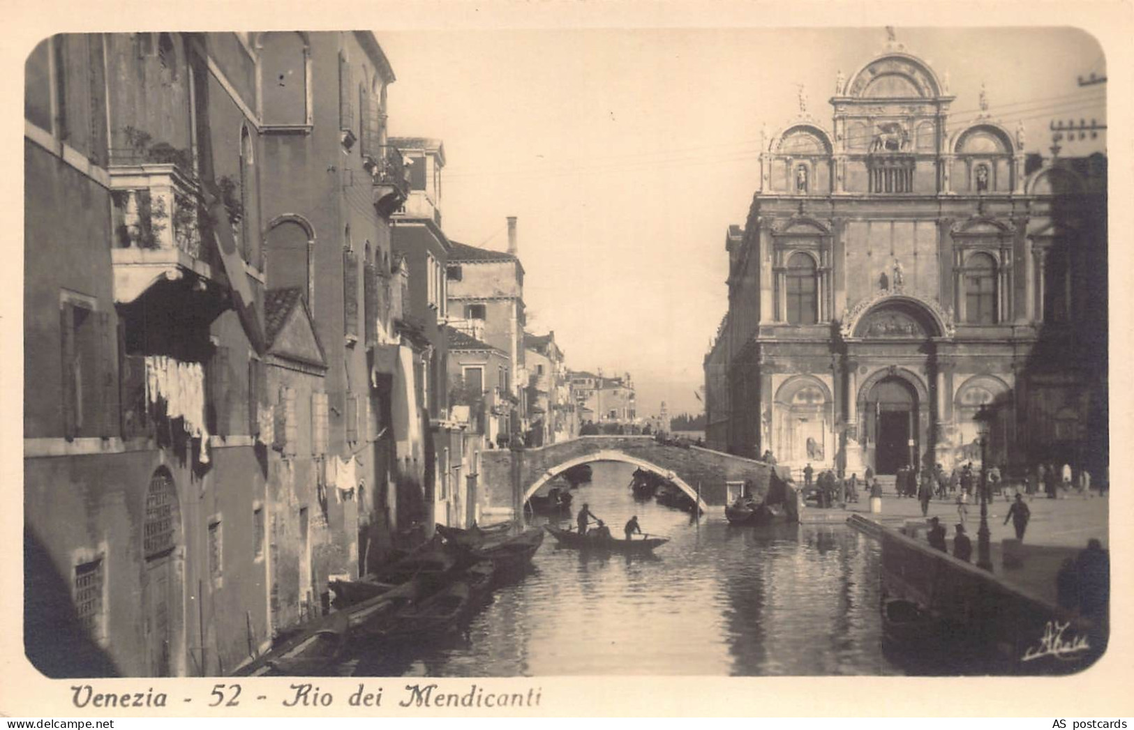 Italy Venezia Venice Rio dei Mendicanti RPPC postcard B789