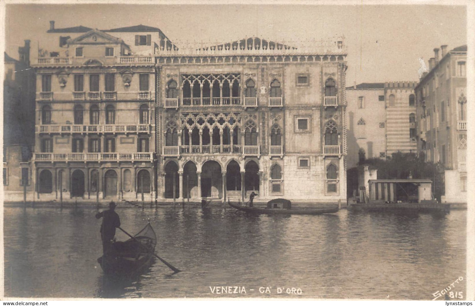 Italy Venice Venezia Canal Ca D'Oro Gondola vintage postcard