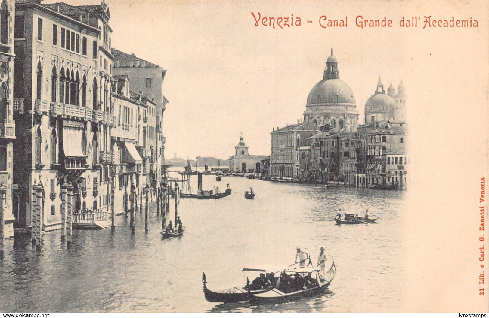 Italy Venice Venezia Canal Grande dall'Accademia Gondolas postcard