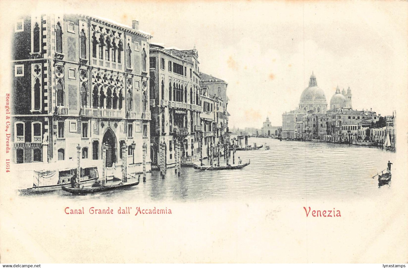 Italy Venice Venezia Canal Grande dall' Accademia vintage postcard