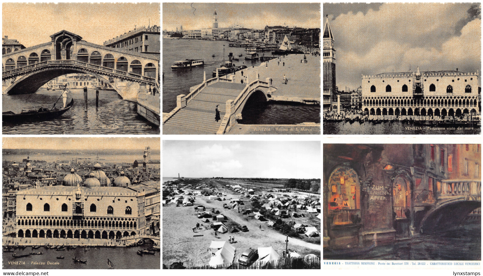 Italy Venice Venezia lot of 6 vintage postcards B847