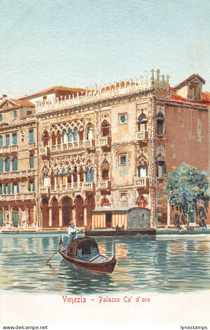 Italy Venice Venezia Palazzo Ca D'Oro Palace Gondola postcard
